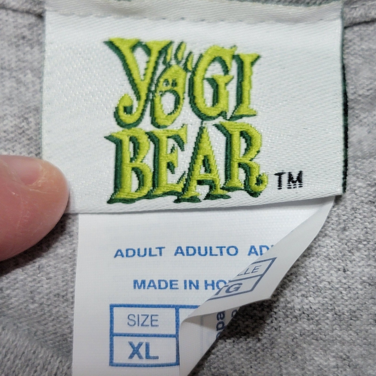 Yogi Bear Grey Unisex Tee Waller Texas Pride Lettering - Size XL