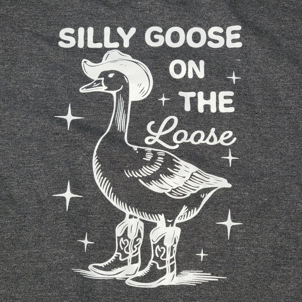 Silly Goose On The Loose Dark Grey LS Unisex Sweatshirt - Size XL
