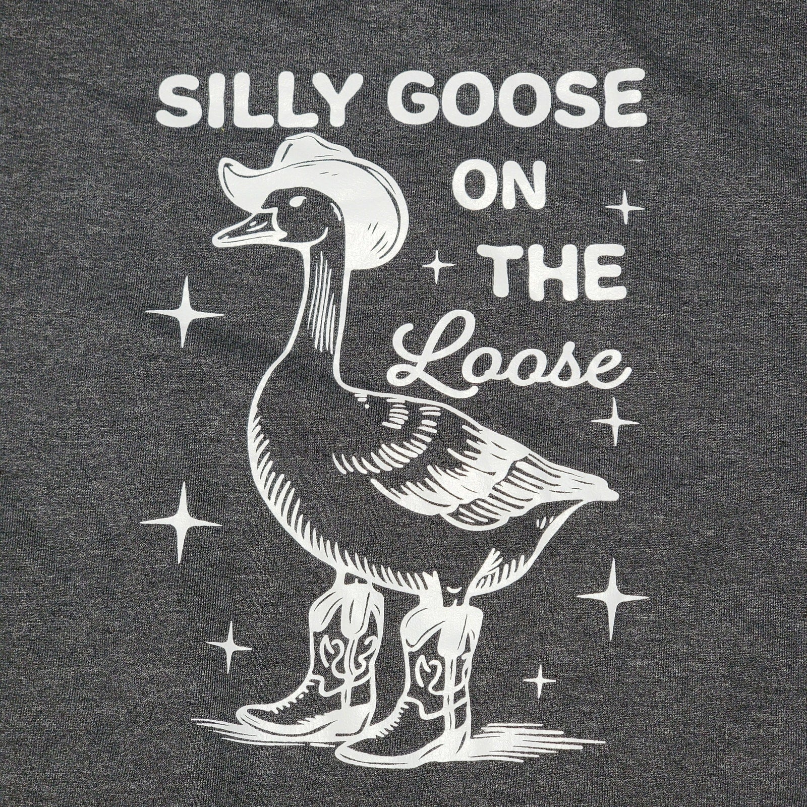 Silly Goose On The Loose Dark Grey LS Unisex Sweatshirt - Size XL