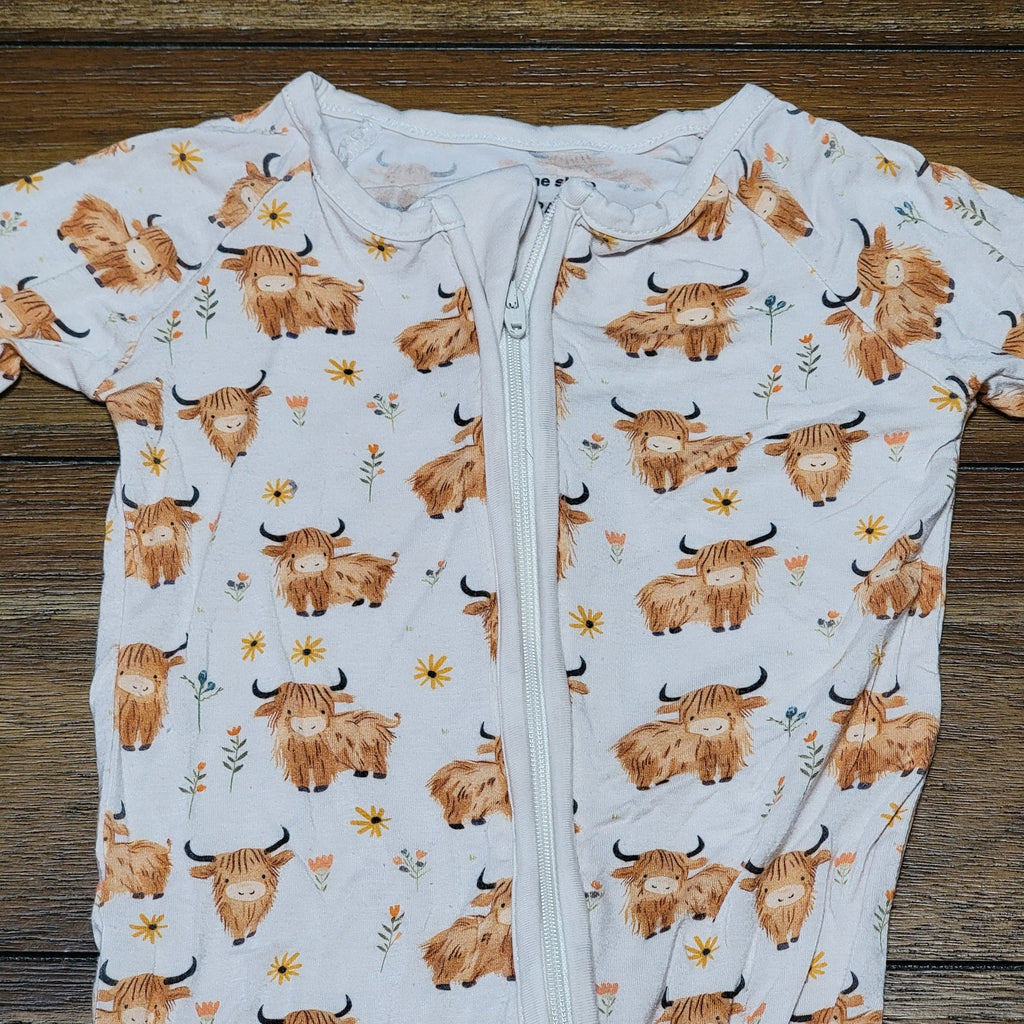 Little One Shop Highland Cows Infant Jumper w/ Optional Footies - Size 18-24M