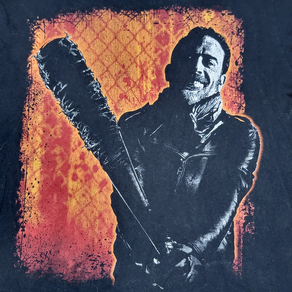 The Walking Dead Black Unisex Tee Negan Orange Background - Size Medium