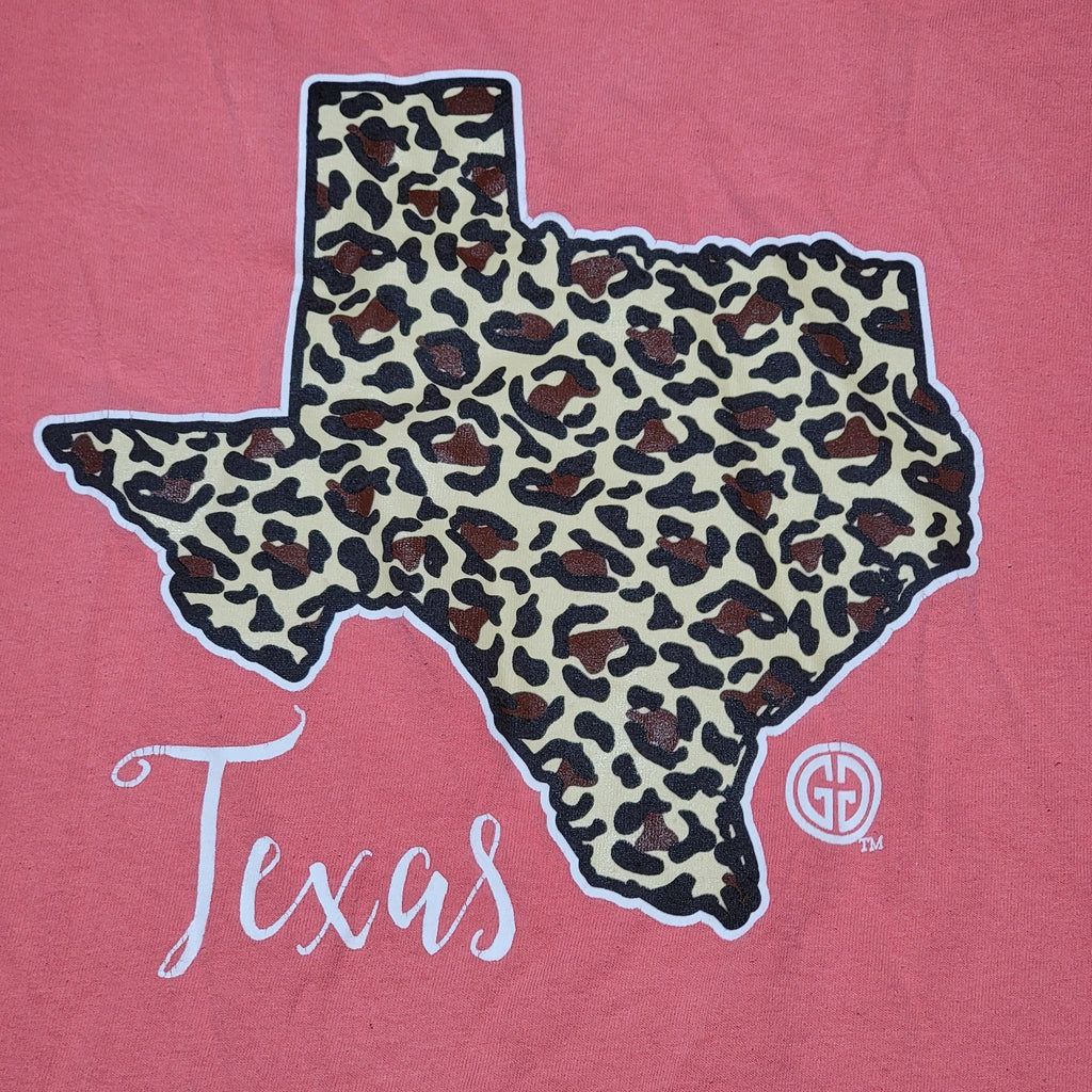 Girlie Girl Originals Salmon Tee Texas Animal Print - Size Large