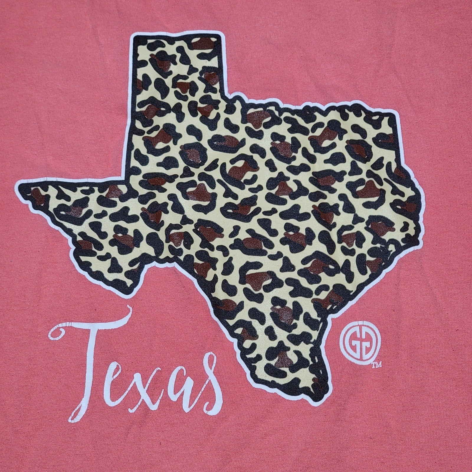 Girlie Girl Originals Salmon Tee Texas Animal Print - Size Large