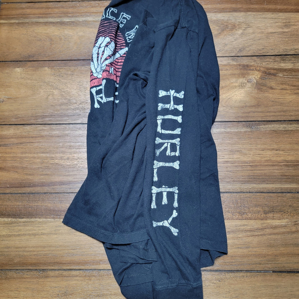 Hurley LS Black Tee "Have A Nice Wave"  - Size Medium