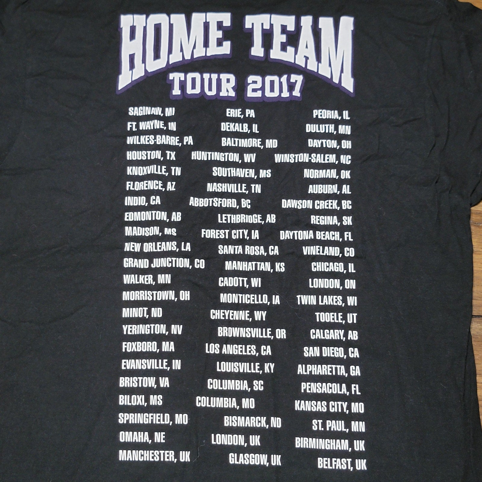 Thomas Rhett "Home Team" Tour 2017 Black Unisex Tee - Size Large