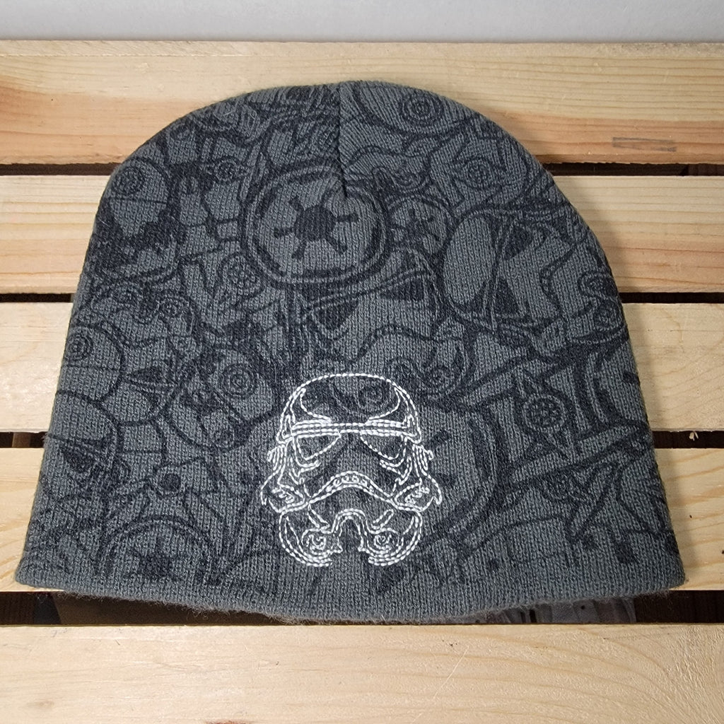 Star Wars Black & Grey Knit Beanie w/ Embroidered Stormtrooper