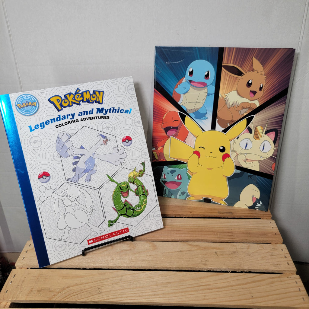 Set of 2 Pokemon: Paper Folder & Legendary & Mythical Coloring Adventures - NEW