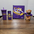 4Pc LSU Tigers Fan Pack: Binder, Plush, Tumbler & Tall Koozie