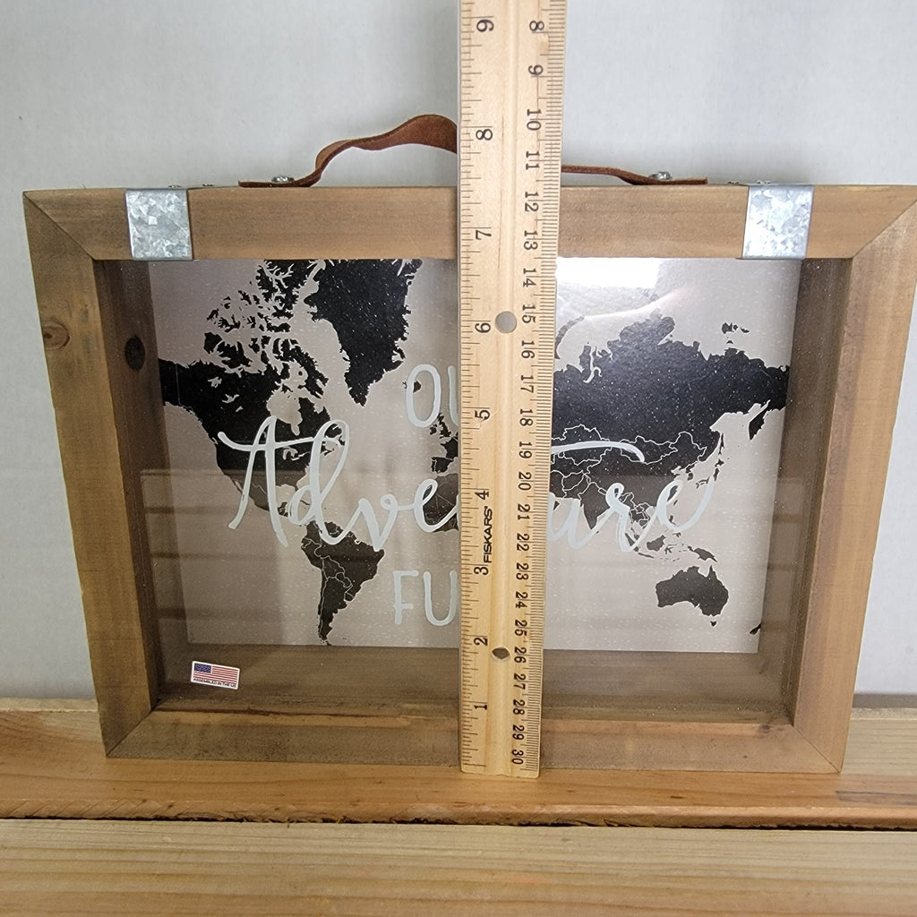 Mainstays Wooden "Our Adventure Fund" Bank Vintage Suitcase Design
