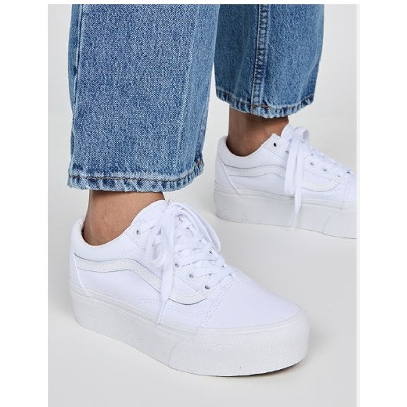 VANS Old Skool Stackform True White Sneakers - Size 4M / 5.5W