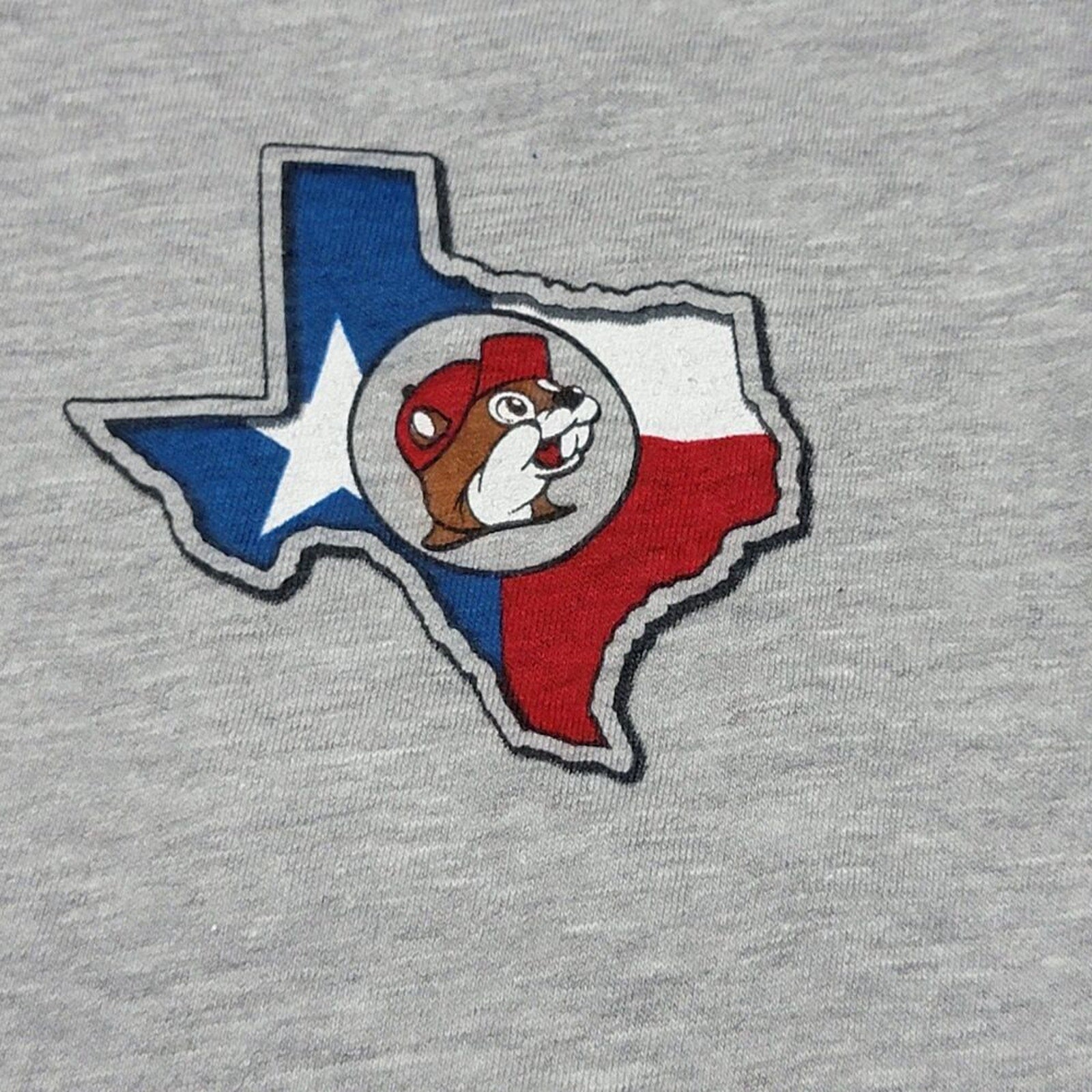 Buc-ee's Graphic SS Grey Unisex Tee "Greetings From Texas" - Size Small NWT