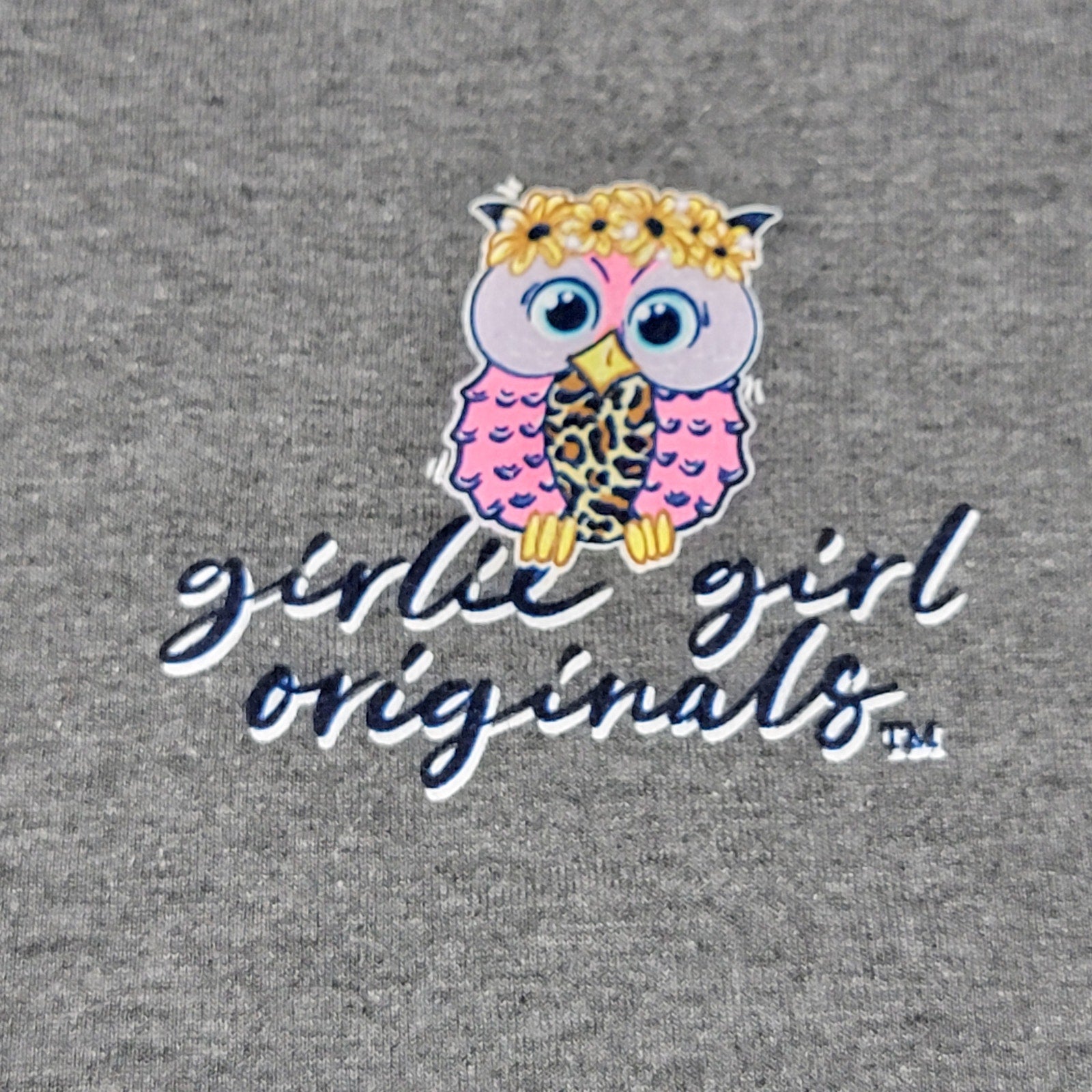 Girlie Girl Originals Grey Tee Owl "Hoot And Hollerin'" - Size XL