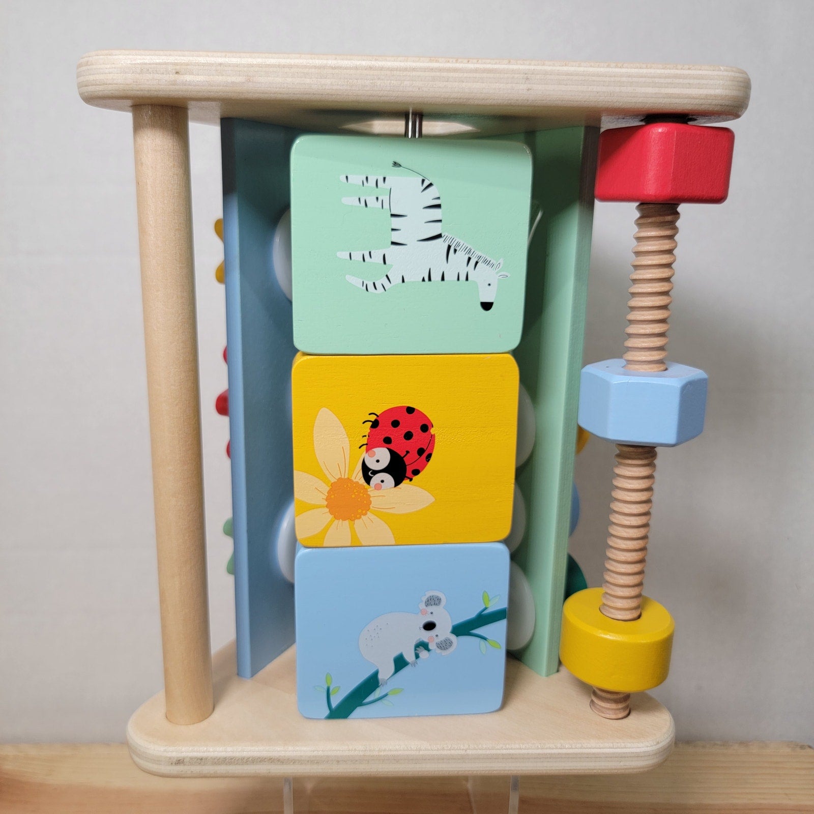 Fisher Price Wooden Activity Triangle 3-Sided Toy - For Baby & Infant 6M+