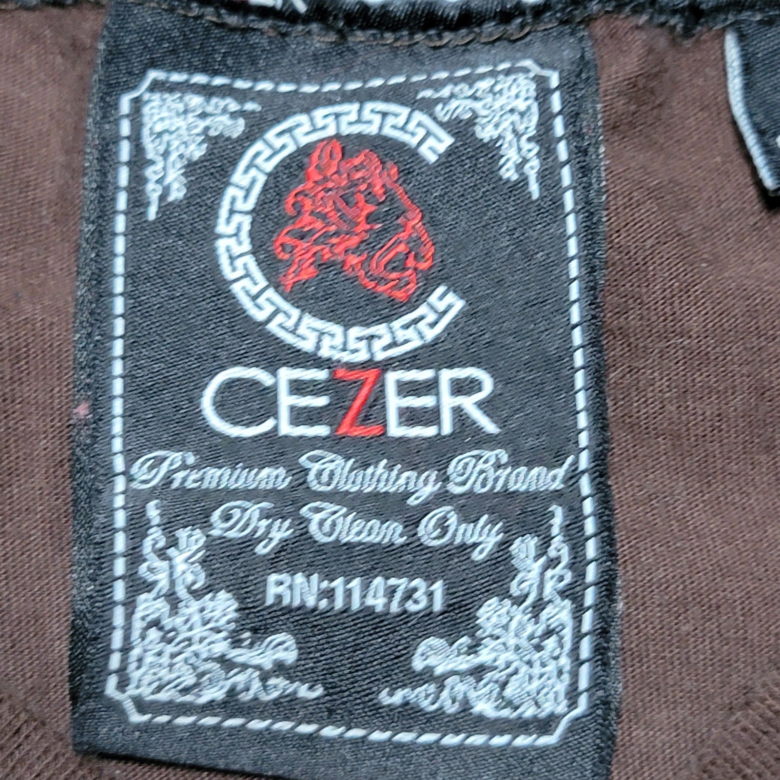 Cezer LS Brown Unisex Tee w/ Bling "Rich And Famous" - Size 3X