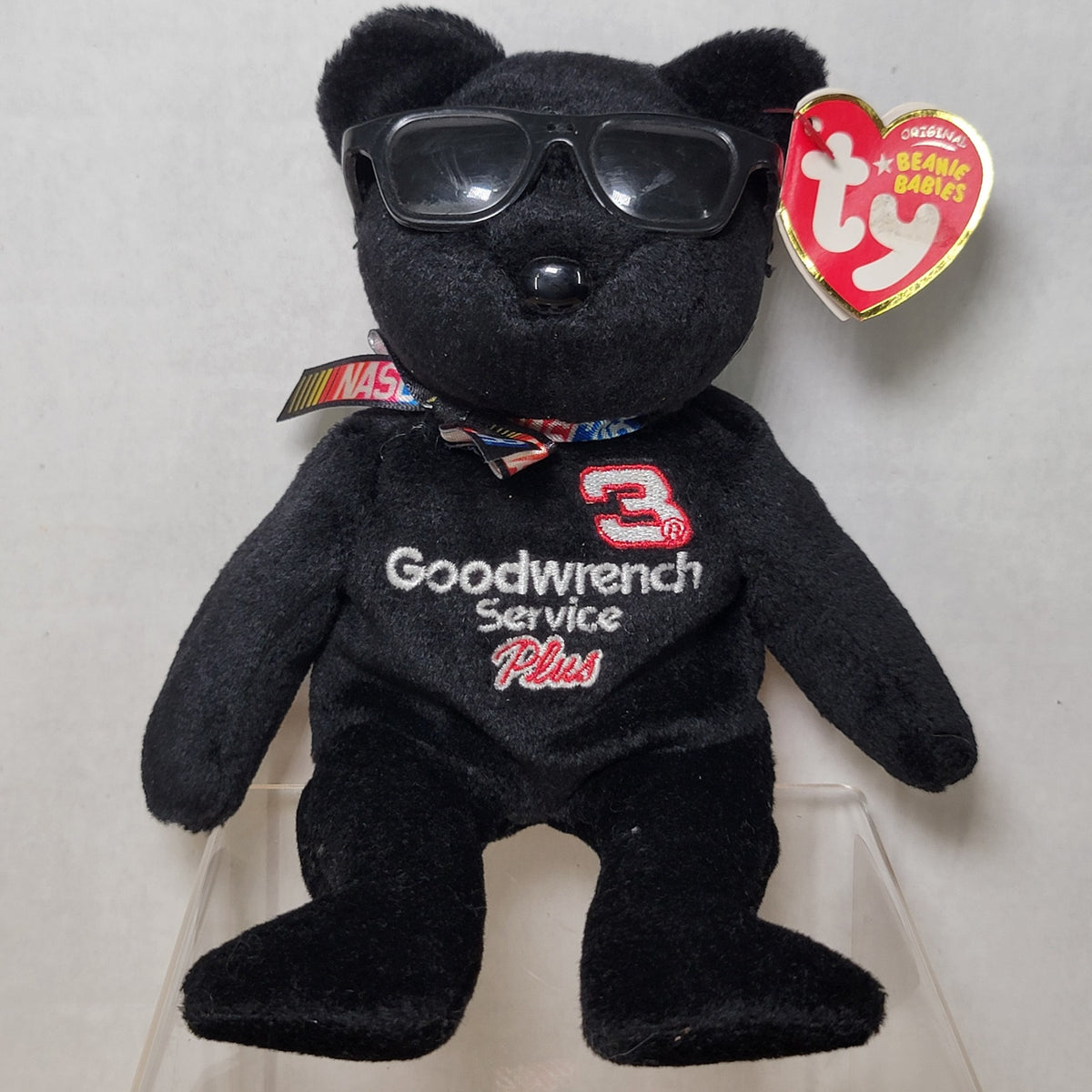 VINTAGE RETIRED Ty Beanie Baby No. 3 the NASCAR Bear w/ Tags