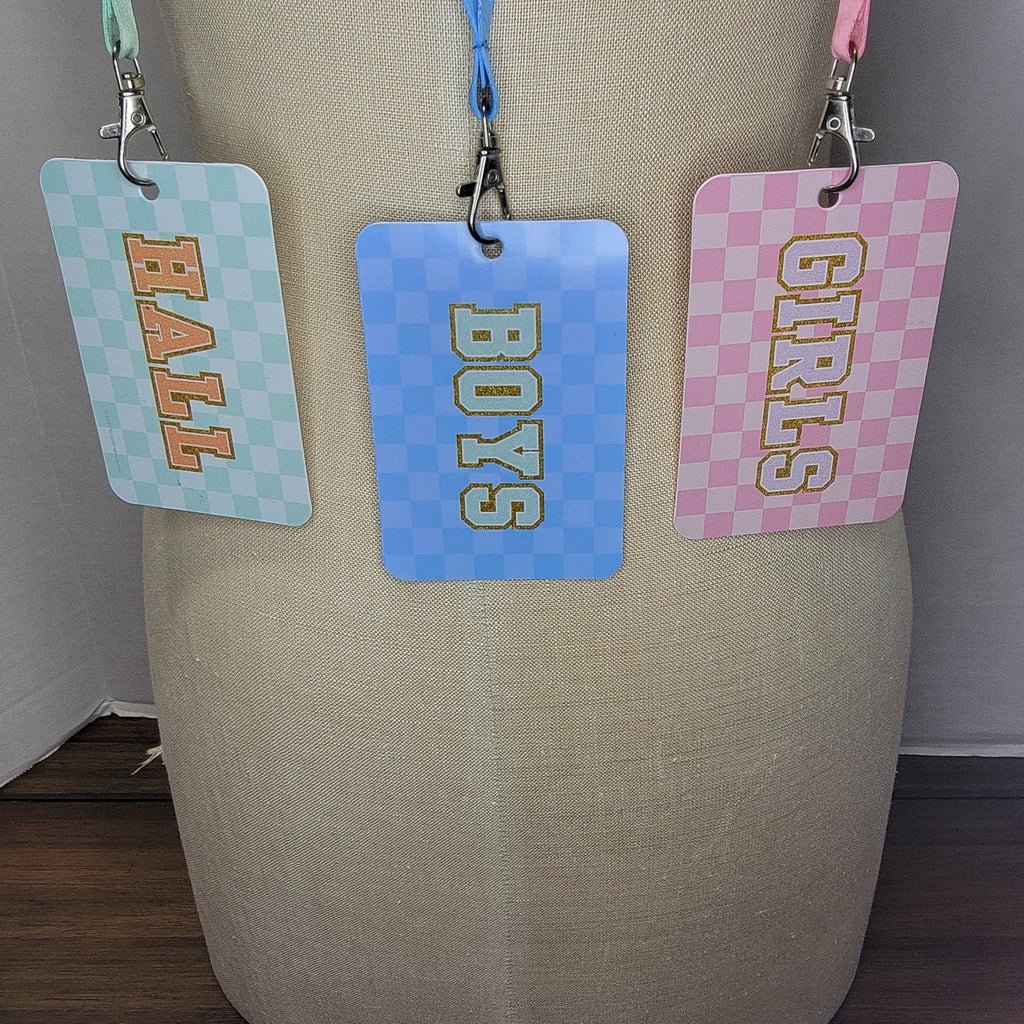 Set of 3 Hall Pass Lanyards: Boys, Girls, Hall