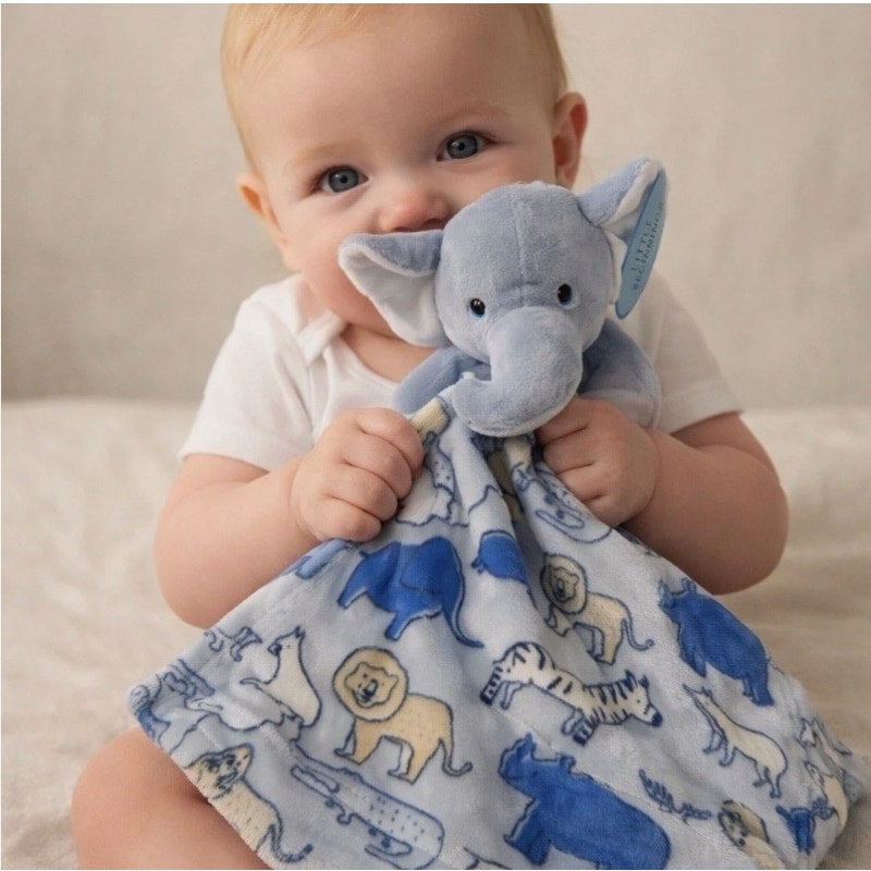 Little Beginnings Blue Elephant Plush & Blue Animal Lovey - NWT