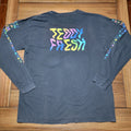 Teddy Fresh Black LS Unisex Tee Shakey Logo & Sleeves Logos - Size Large