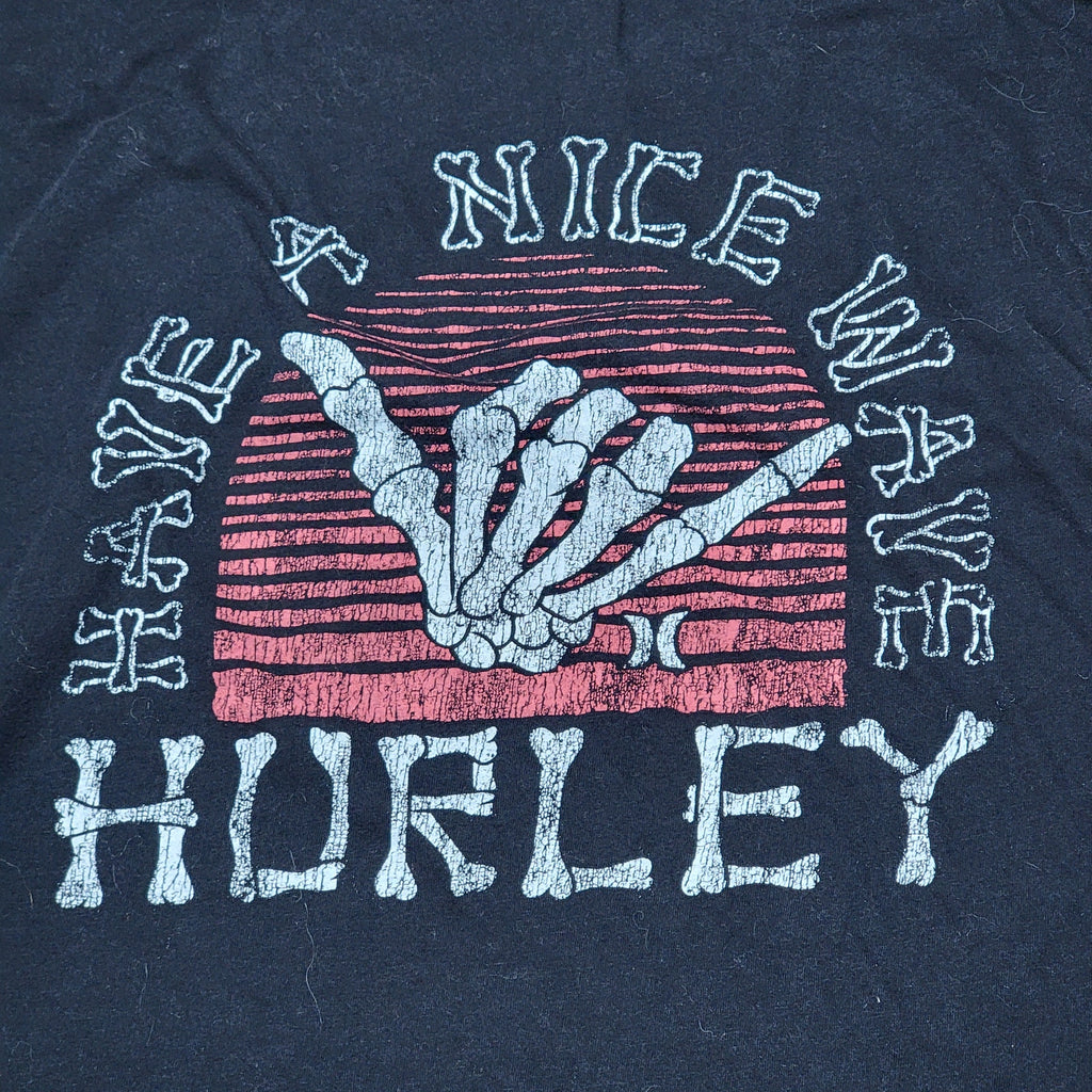 Hurley LS Black Tee "Have A Nice Wave"  - Size Medium