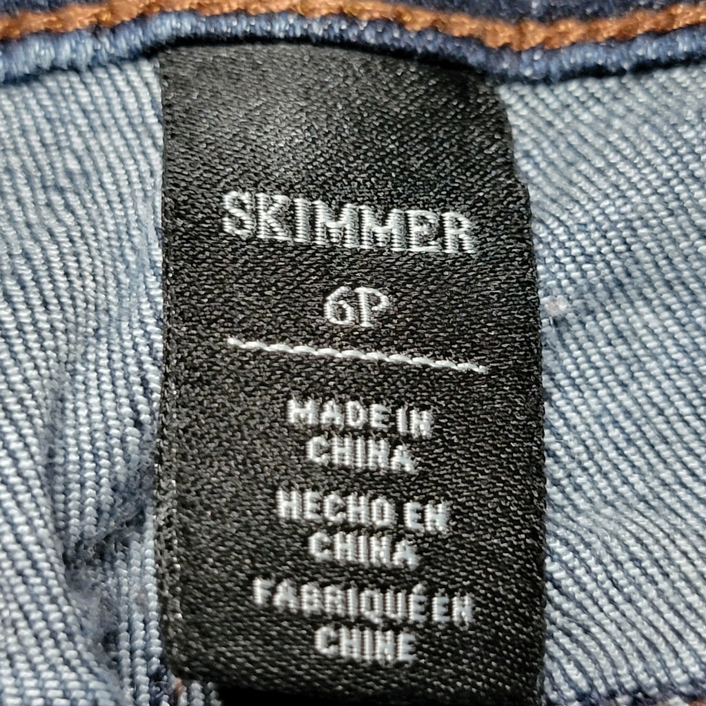 White House Black Market Skimmer Straight Denim Jeans w/ Zip Cuffs - Size 6P