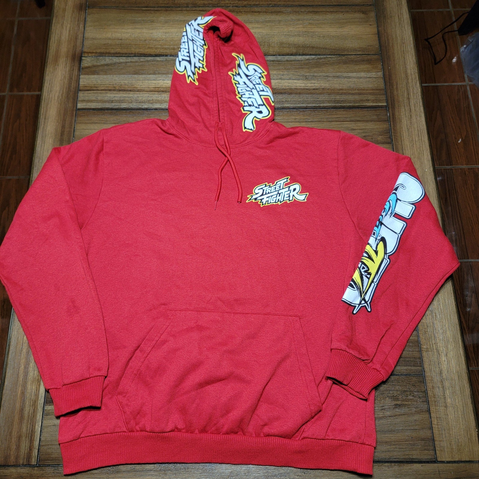 Capcom Red LS Unisex Pullover Hoodie "Street Fighter Legend" - Size XL