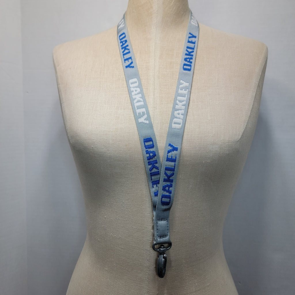 Oakley Grey & Blue Lanyard w/ Clip