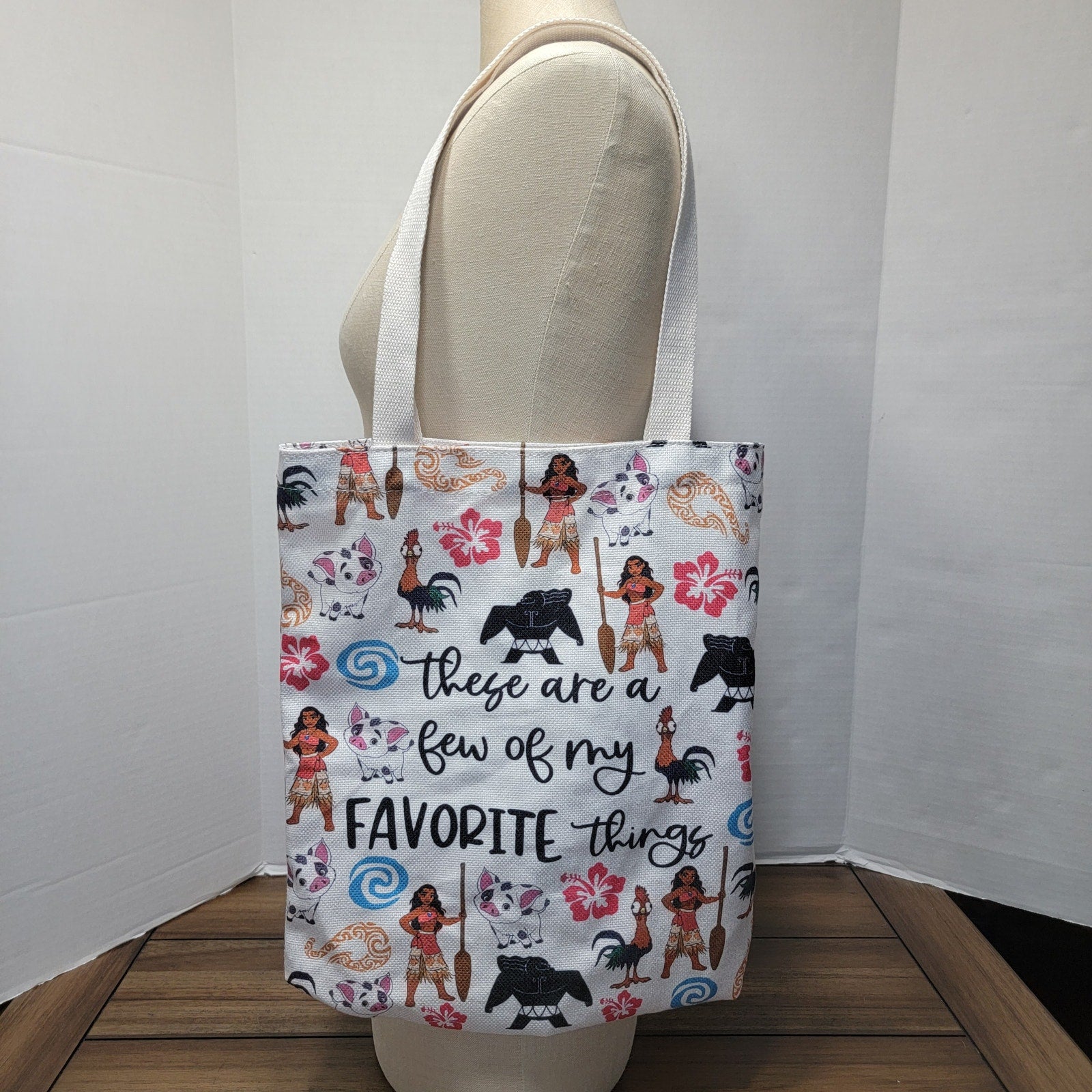 Moana Canvas Tote Bag "These Are A Few Of My Favorite Things"