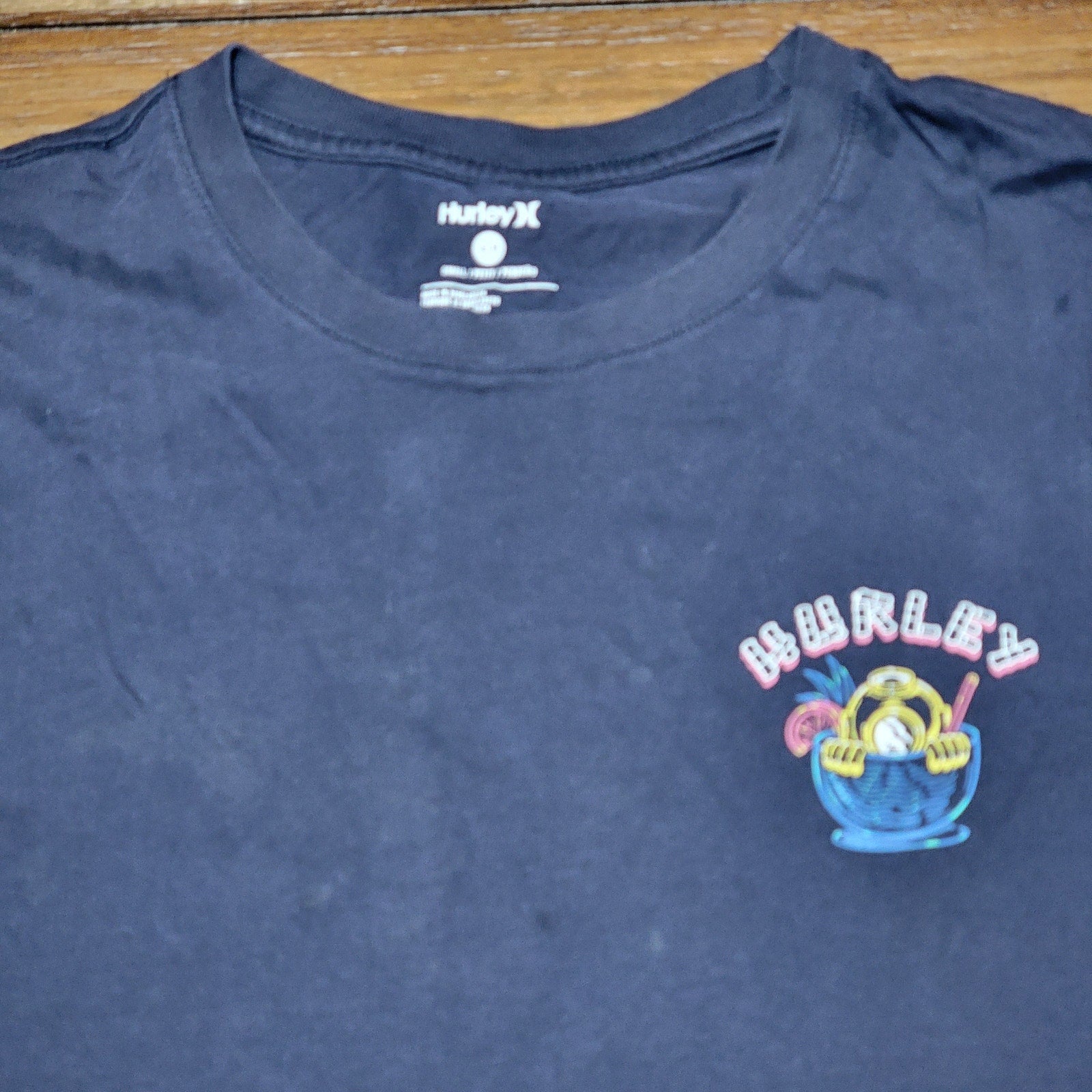 Hurley Black Tee "Dive Bar Fine Spirits" - Size Small