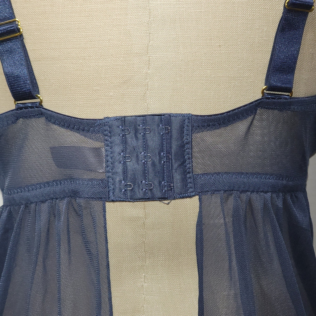 Daisy Fuentes Dark Navy Lace Sheer Babydoll Lingerie - Size 2X