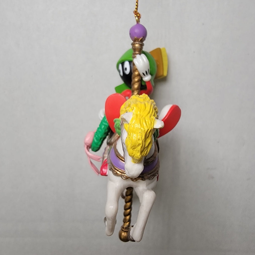 VINTAGE 1997 Looney Tunes Marvin The Martian Carousel Horse Ornament w/ Box