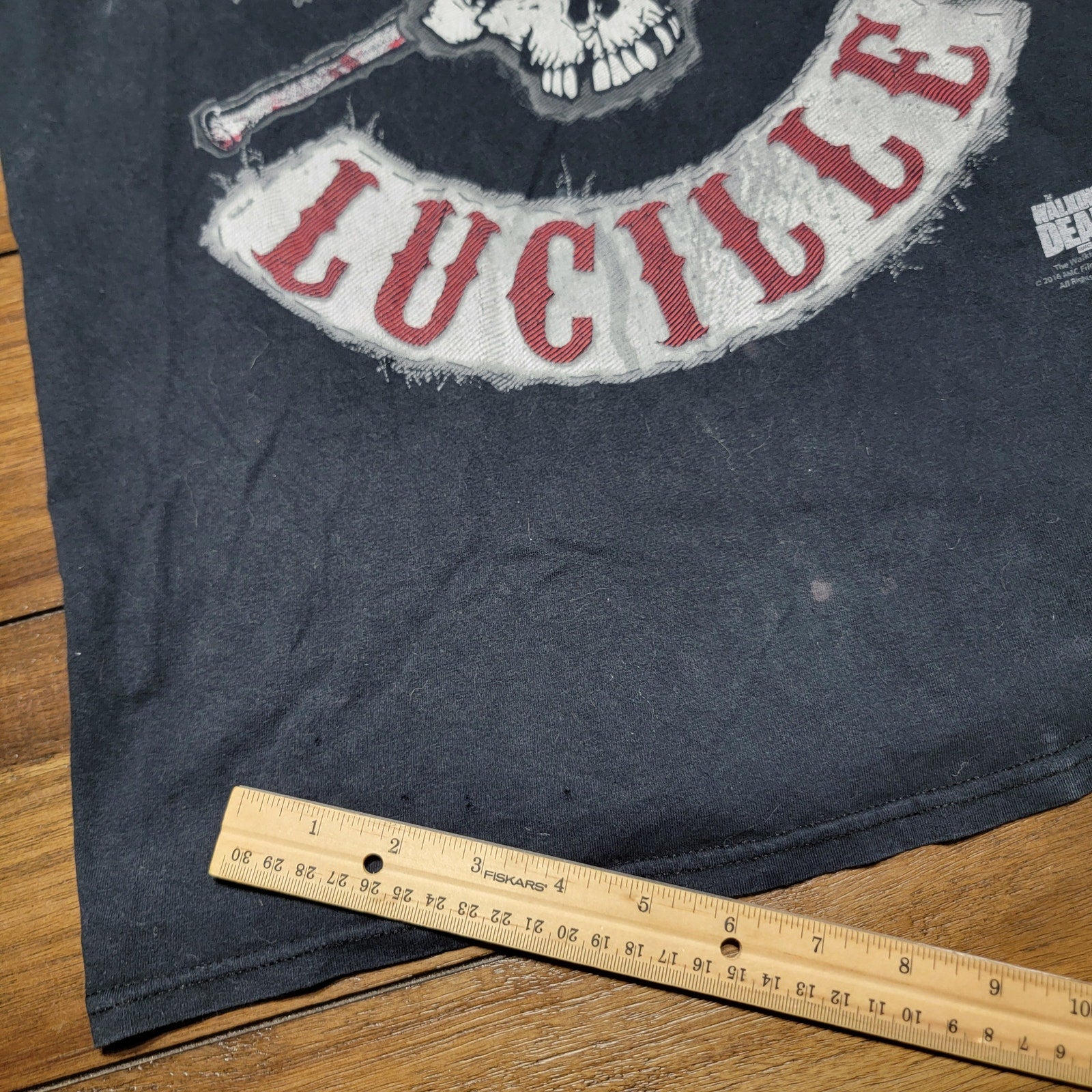 The Walking Dead Black Unisex Tee "Negan Lucille" Skull - Size Medium