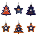 MLB Houston Astros Christmas Team Shatterproof Trees & Stars Ornaments - NEW