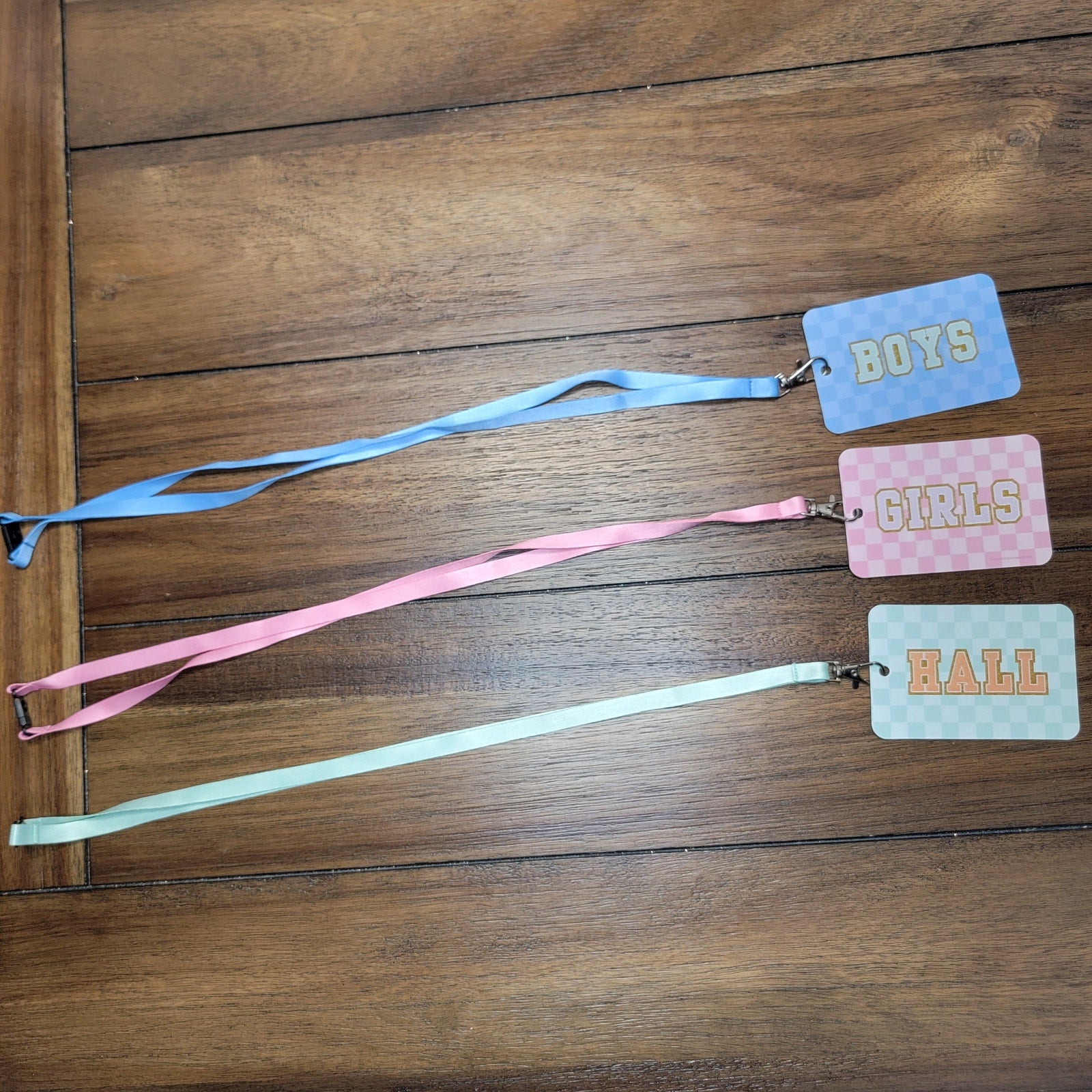 Set of 3 Hall Pass Lanyards: Boys, Girls, Hall