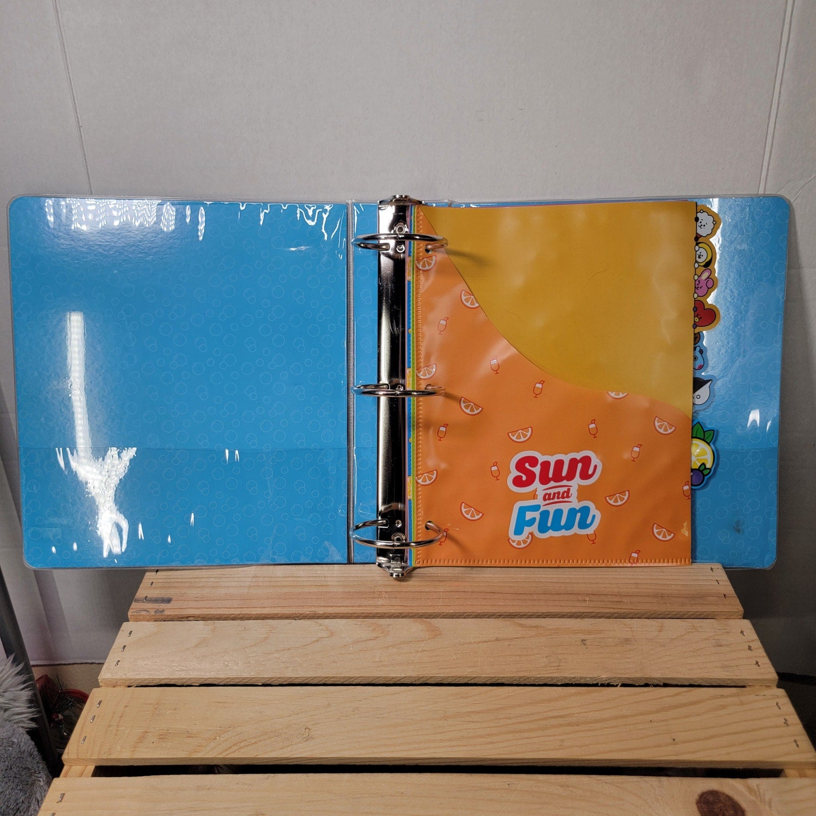 BT21 10" Blue Binder "Have a Sip Of Summer" w/ BT21 Dividers
