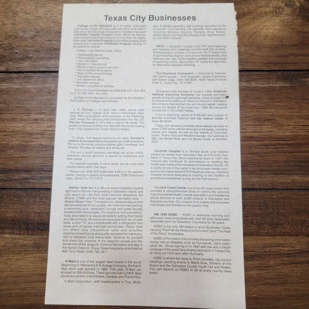 VINTAGE Texas City / La Marque (Texas) Board Game: Your Hometown Tycoon Game