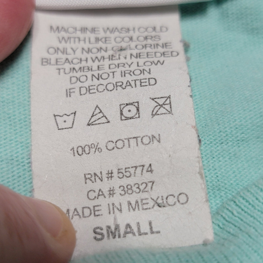 Simply Southern LS Teal Tee "Stamps Of The South" - Size Small