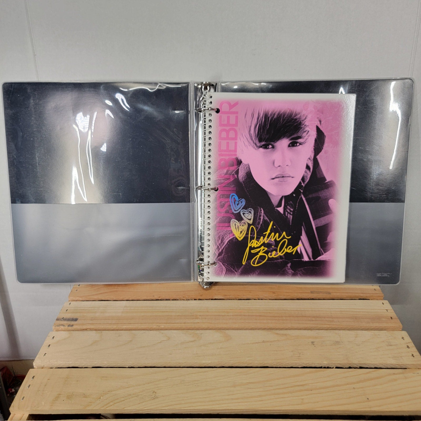 Justin Bieber White 1.5" Binder w/ Spiral Notebook