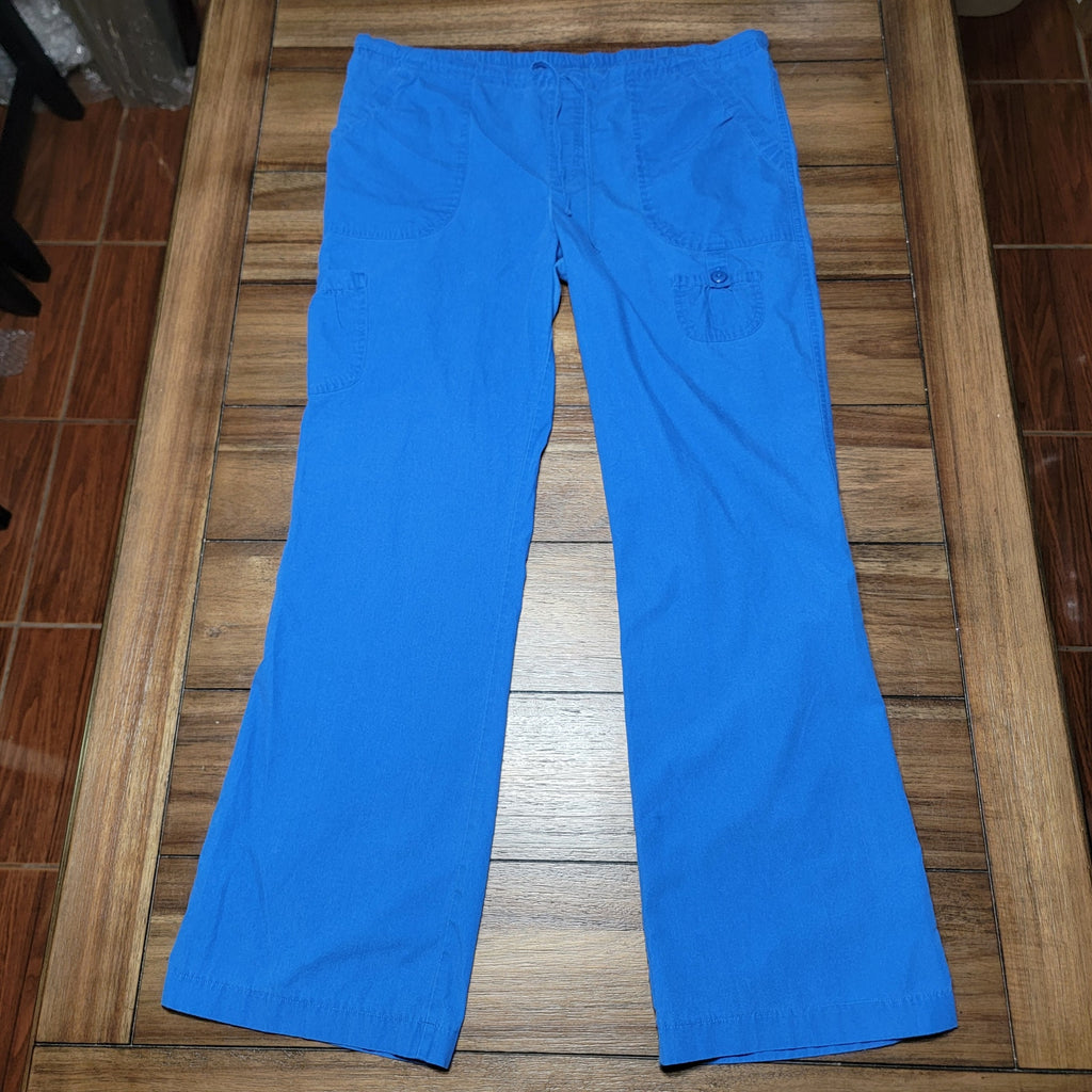 2 Pc Sanibel Scrubs Ladies Blue V-Neck & Draw String Pants - Size Small