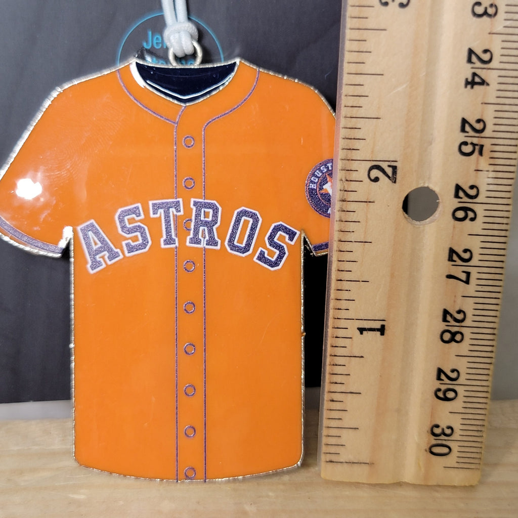 MLB Hallmark Houston Astros Christmas Ornament Flat Metal Orange Jersey - NWT