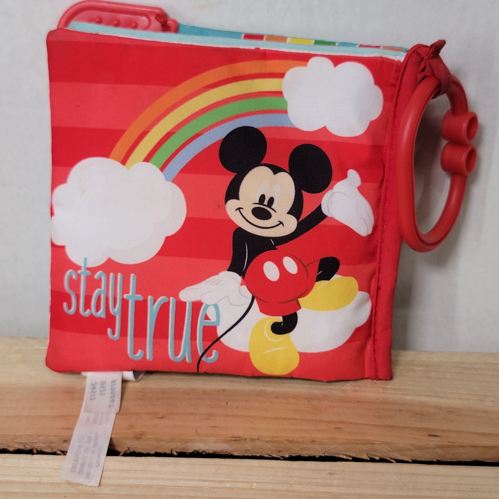 Disney Baby Mickey Mouse Soft Crinkle Book w/ a Teething Corner