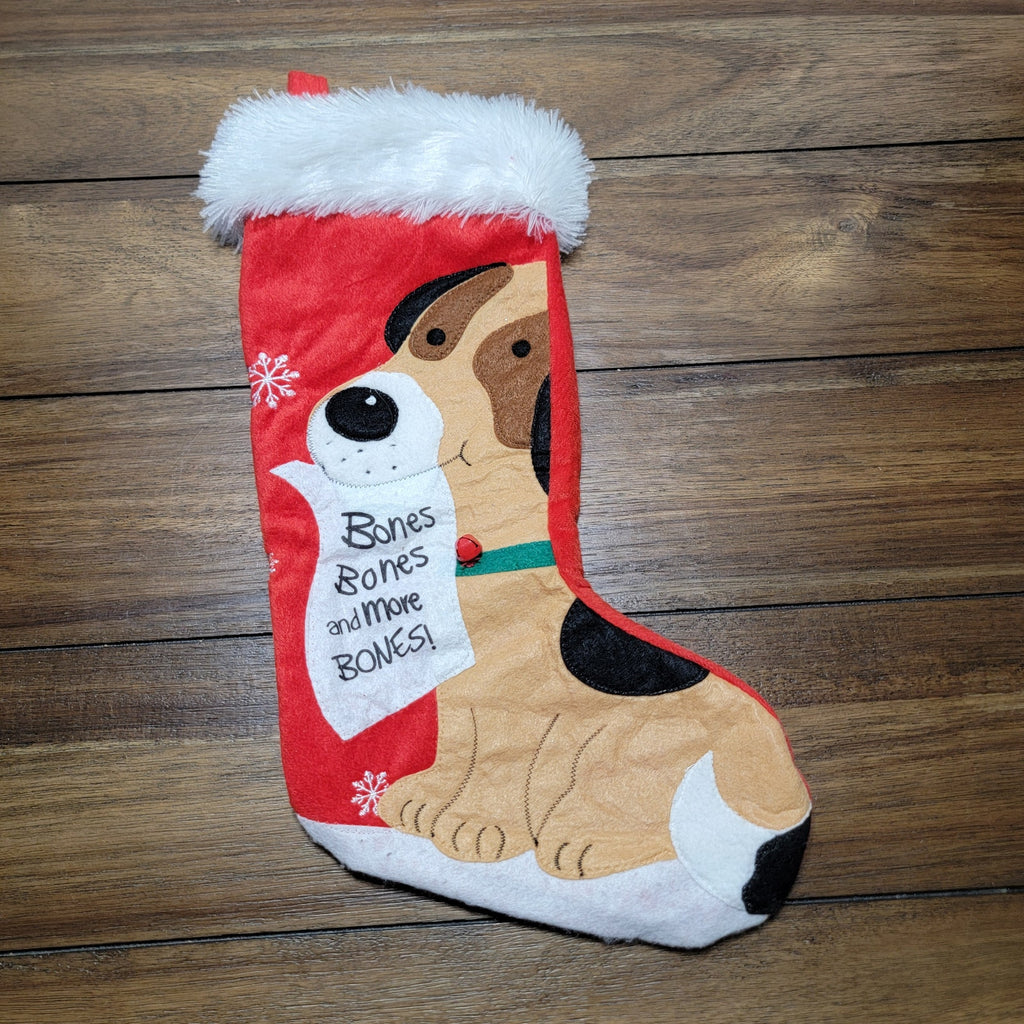Dog Holiday Stocking "Bones Bones And More Bones"