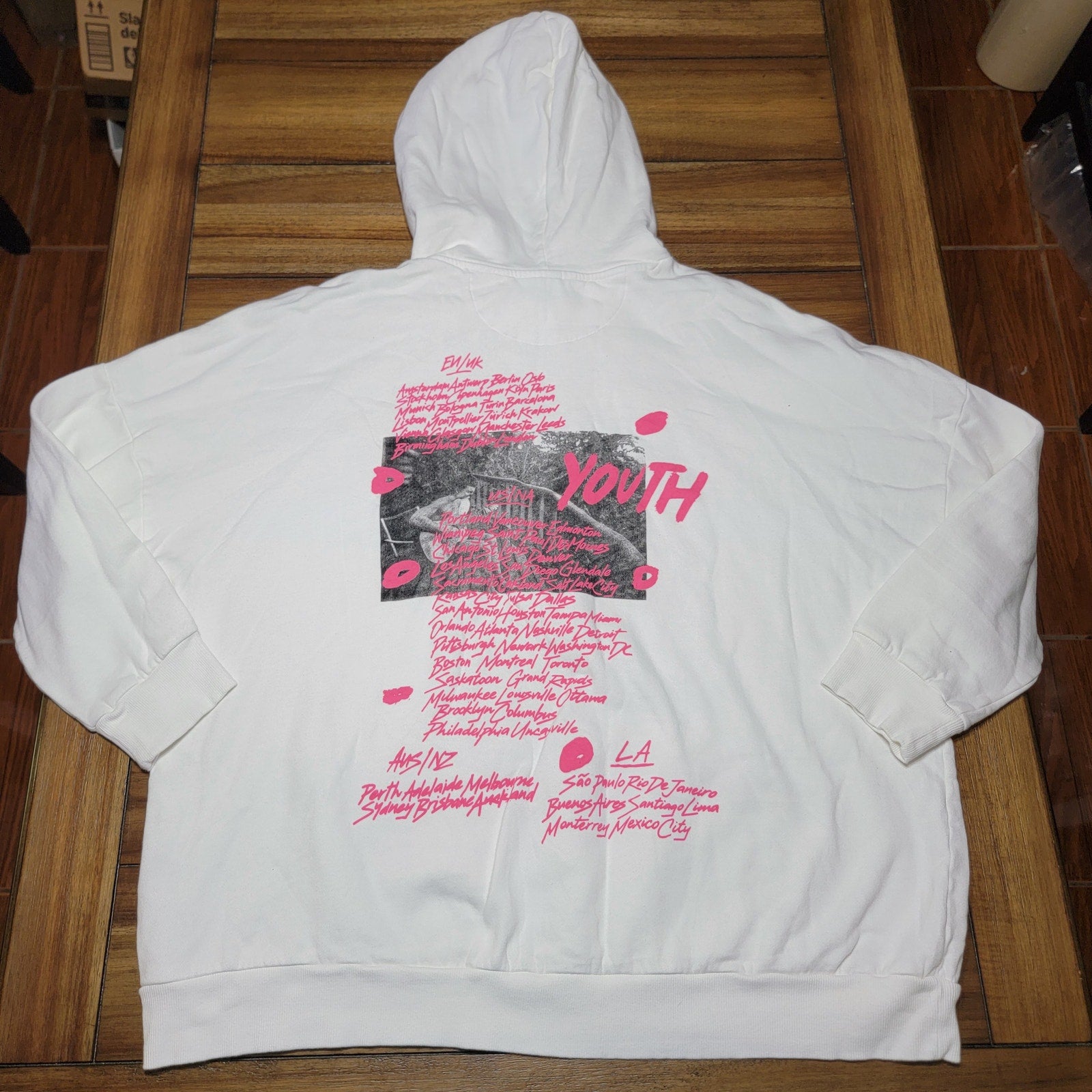 Shawn Mendez The Tour LS White Unisex Hoodie "Youth" - Size XL