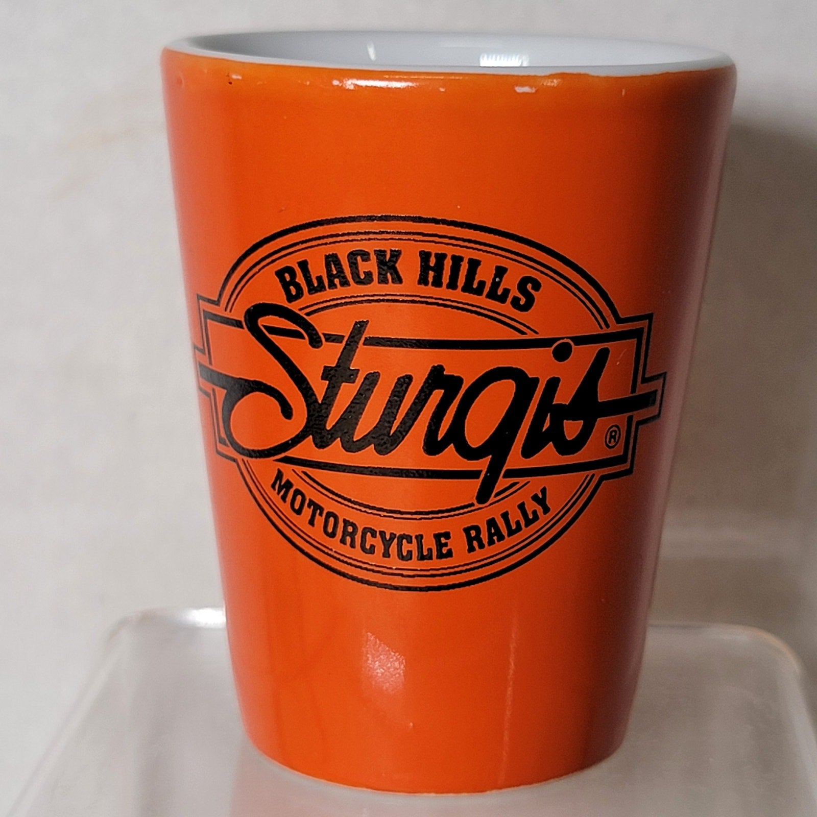Ceramic Shot Glass From Sturgis Motorcycle Rally, Black Hills SD