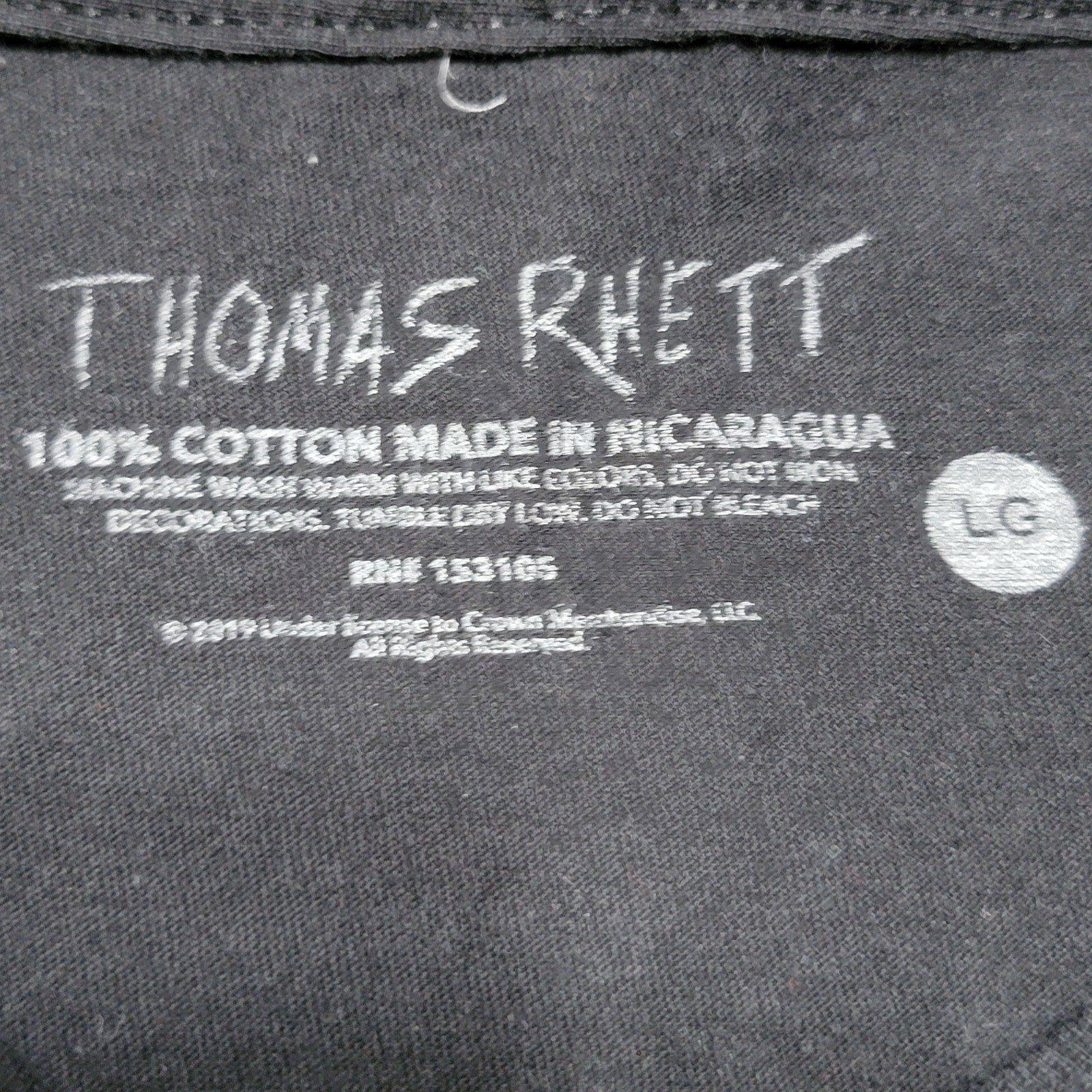 Thomas Rhett "Very Hot Summer" Tour 2019 Black Unisex Tee - Size Large