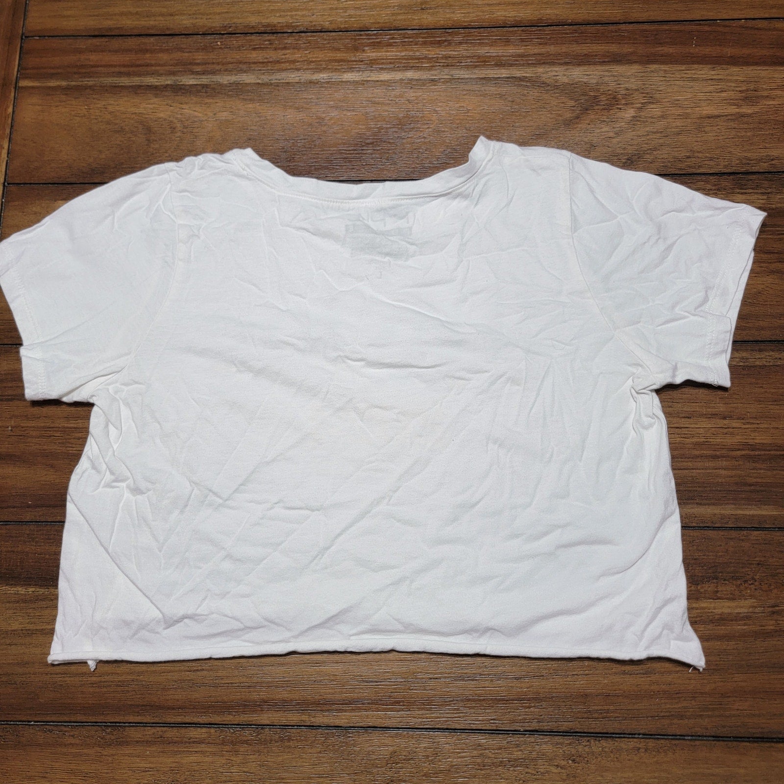 Taylor (Swift) For President 2024 White Crop Distressed Tee - Size Junior Large