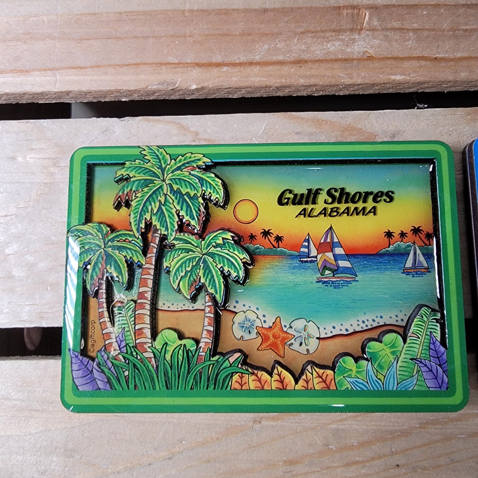 Set of 2 Alabama 2-Layer Magnets: Gulf Shores & Orange Beach - NEW