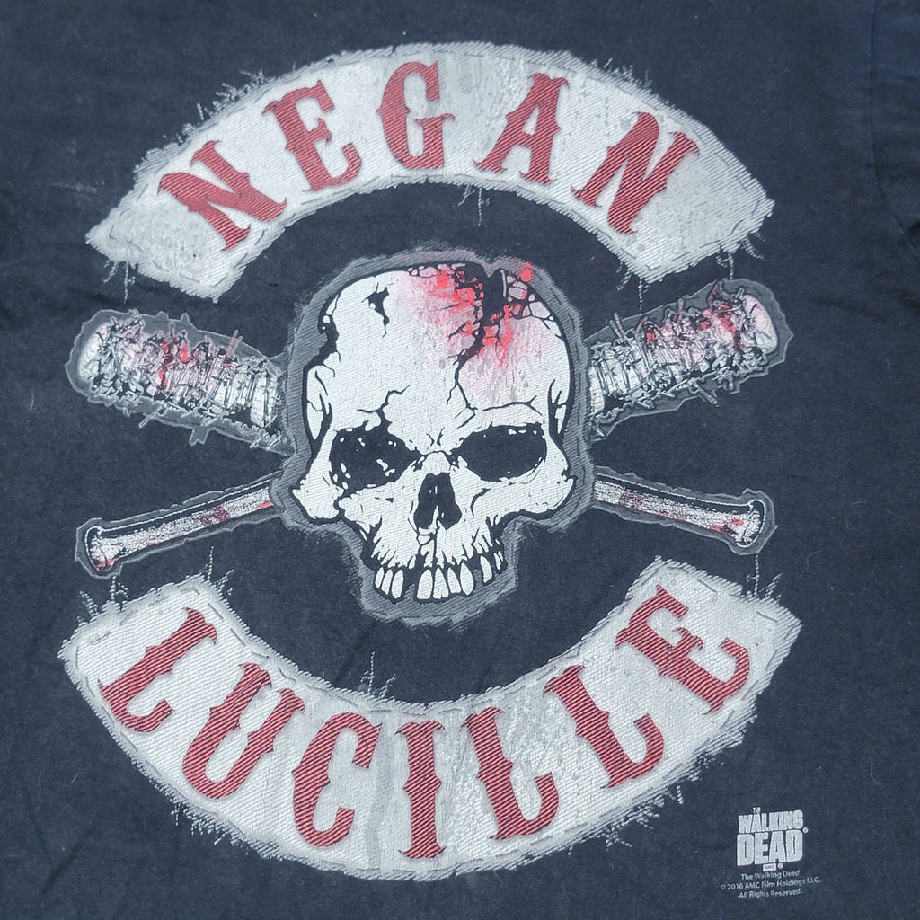 The Walking Dead Black Unisex Tee "Negan Lucille" Skull - Size Medium