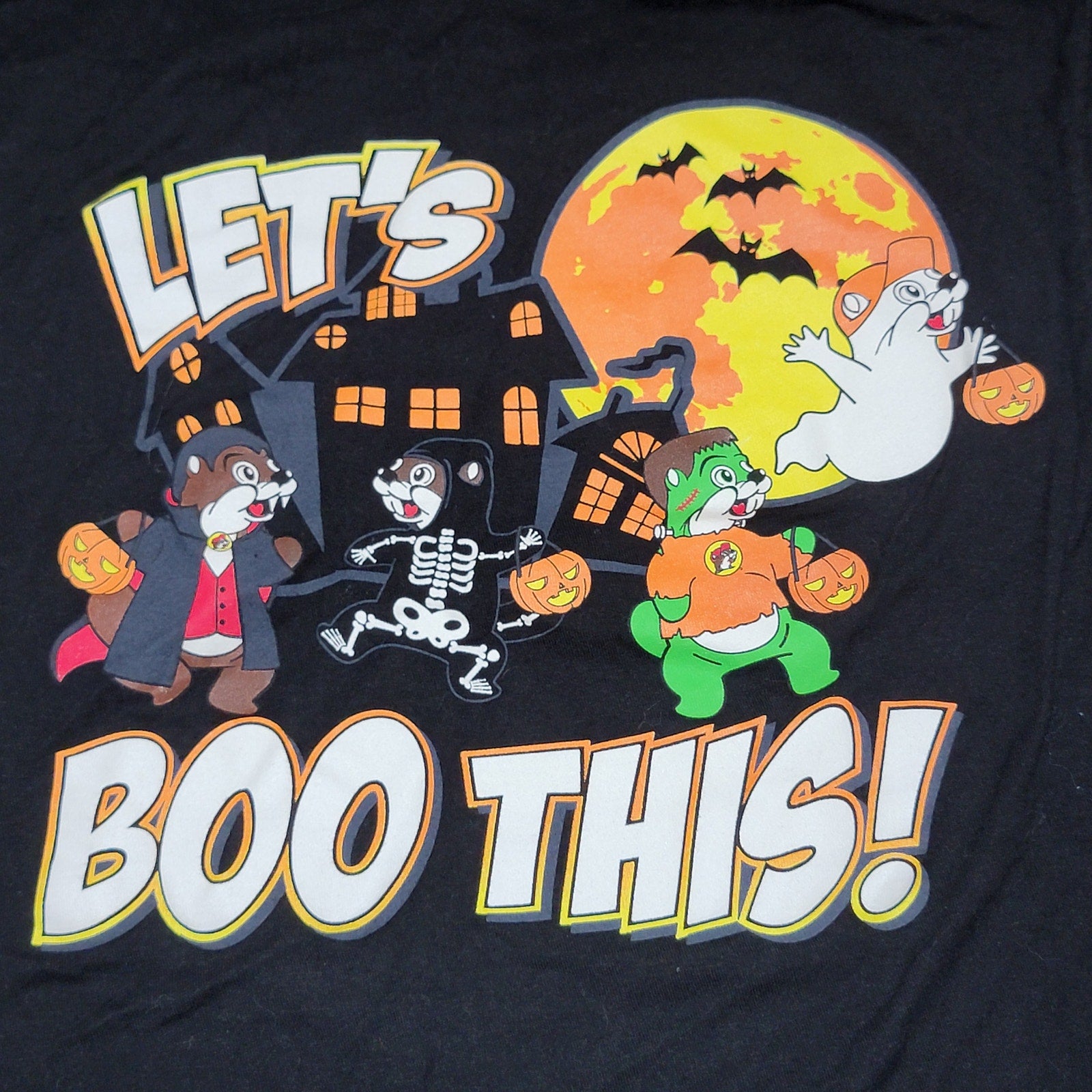 Buc-ee's Unisex Glow In The Dark Halloween Tee "Let's Boo This" - Size Small