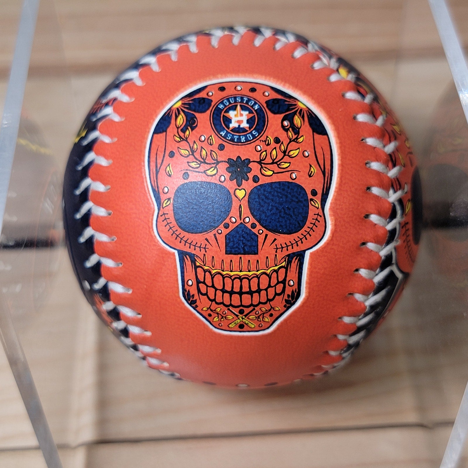 Rawlings Houston Astros Día de los Muertos Orange and Blue Baseball