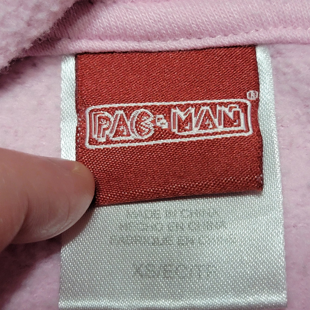 Pac-Man LS Pink Crop Hoodie Ghosts on the Sleeves - Size XS